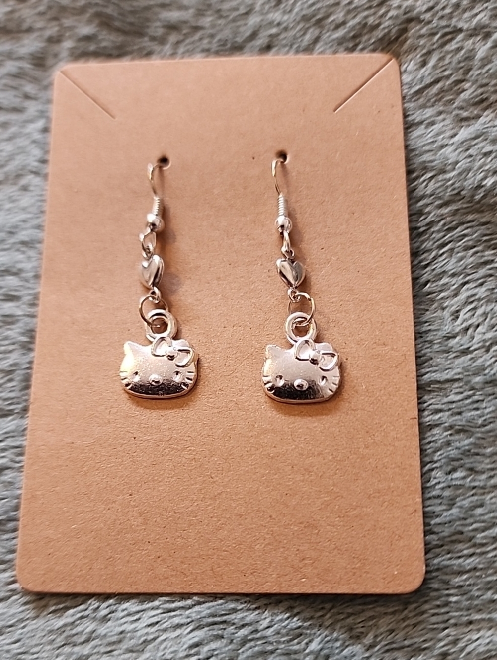 Silver Hello Kitty Dangle Earrings